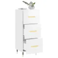 Buffet Blanc brillant 34,5x34x90 cm Bois d'ingénierie
