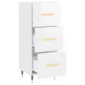 Buffet Blanc brillant 34,5x34x90 cm Bois d'ingénierie