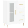 Buffet Blanc brillant 69,5x34x90 cm Bois d'ingénierie