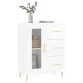 Buffet Blanc brillant 69,5x34x90 cm Bois d'ingénierie