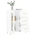 Buffet Blanc brillant 69,5x34x90 cm Bois d'ingénierie