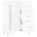 Buffet Blanc brillant 69,5x34x90 cm Bois d'ingénierie