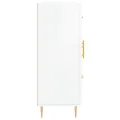 Buffet Blanc brillant 69,5x34x90 cm Bois d'ingénierie