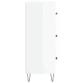 Buffet Blanc brillant 69,5x34x90 cm Bois d'ingénierie