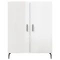 Buffet Blanc brillant 69,5x34x90 cm Bois d'ingénierie