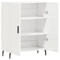 Buffet Blanc brillant 69,5x34x90 cm Bois d'ingénierie