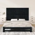 Tête de lit murale Noir 159,5x3x90 cm Bois massif de pin