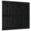 Tête de lit murale Noir 95,5x3x90 cm Bois massif de pin