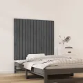 Tête de lit murale Gris 95,5x3x90 cm Bois massif de pin