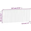 Tête de lit murale Noir 147x3x60 cm Bois massif de pin