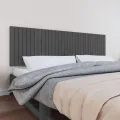 Tête de lit murale Gris 204x3x60 cm Bois massif de pin