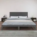 Tête de lit murale Gris 204x3x60 cm Bois massif de pin