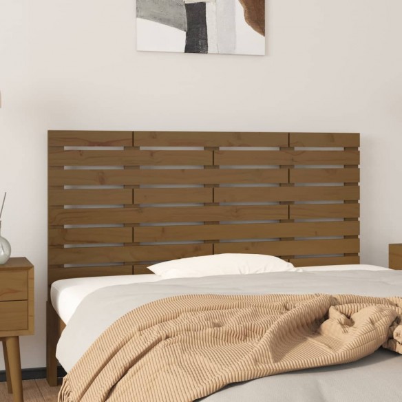 Tête de lit murale Marron miel 146x3x63 cm Bois massif de pin