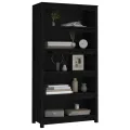 Bibliothèque Noir 80x35x154 cm Bois de pin massif