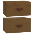 Tables de chevet murales 2 pcs Marron miel 40x29,5x22 cm