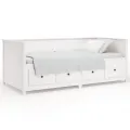 Lit de jour Blanc 80x200 cm Bois de pin massif