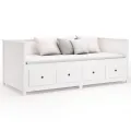Lit de jour Blanc 80x200 cm Bois de pin massif