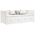 Lit de jour Blanc 80x200 cm Bois de pin massif