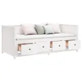 Lit de jour Blanc 80x200 cm Bois de pin massif