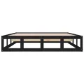 Cadre de lit Noir 120x190 cm Petit double Bois massif