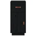 Buffet Noir 34x40x75 cm Bois massif de pin
