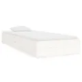 Cadre de lit Blanc Bois massif 75x190 cm Petit simple