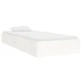 Cadre de lit Blanc Bois massif 75x190 cm Petit simple