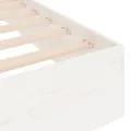 Cadre de lit Blanc Bois massif 75x190 cm Petit simple