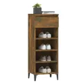 Étagère à chaussures Chêne fumé 40x36x105 cm Bois d'ingénierie