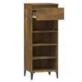Étagère à chaussures Chêne fumé 40x36x105 cm Bois d'ingénierie