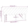 Tête de lit Gris 178x3x80,5 cm Bois massif de pin