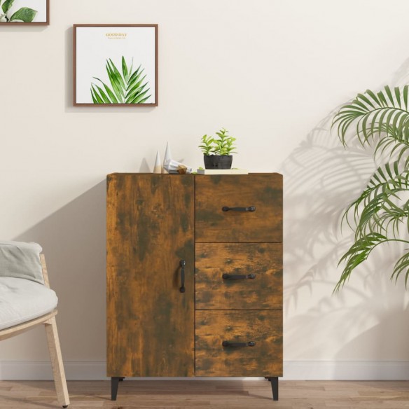 Buffet chêne fumé 69,5x34x90 cm bois d'ingénierie