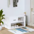 Armoire à chaussures Blanc 80x35x45 cm Bois d'ingénierie