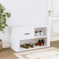 Armoire à chaussures Blanc 80x35x45 cm Bois d'ingénierie