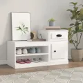 Armoire à chaussures blanc 100x42x60 cm bois d'ingénierie