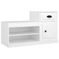Armoire à chaussures blanc 100x42x60 cm bois d'ingénierie