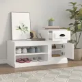 Armoire à chaussures blanc 100x42x60 cm bois d'ingénierie