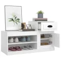 Armoire à chaussures blanc 100x42x60 cm bois d'ingénierie