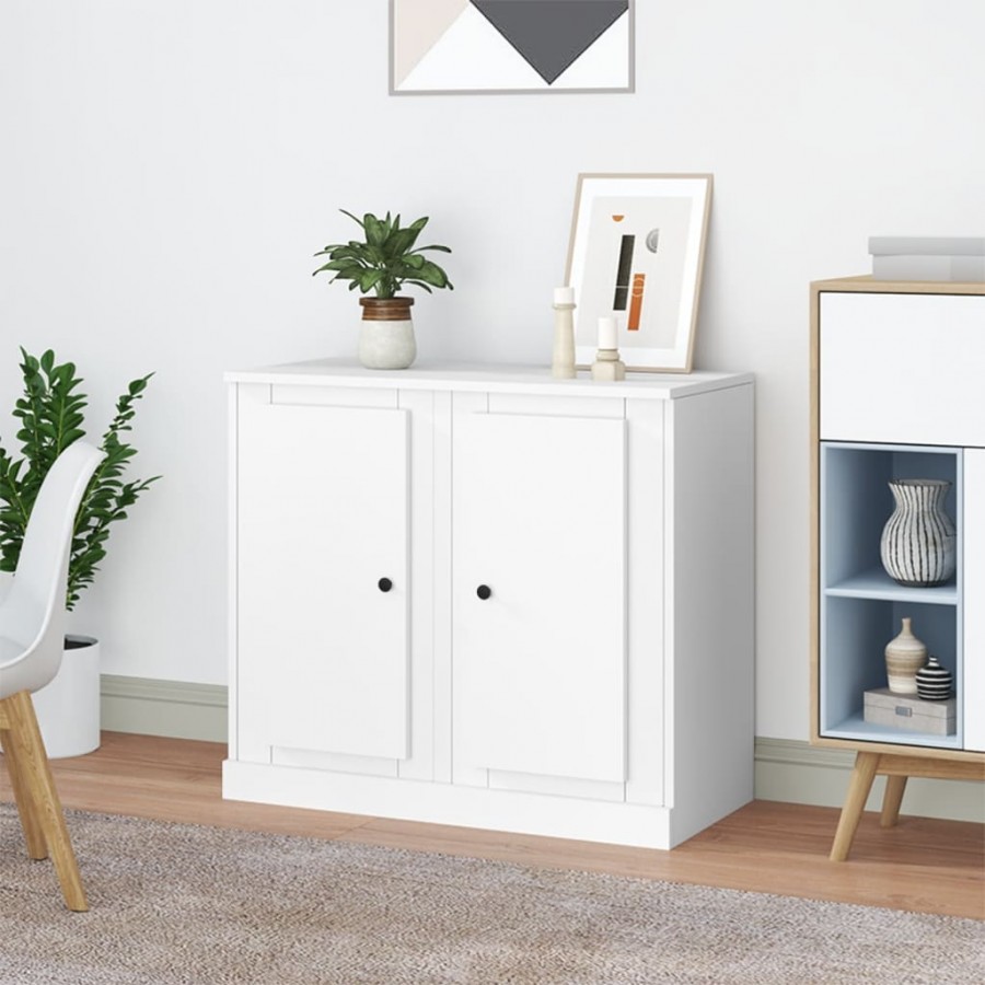 Buffets 2 pcs blanc 37,5x35,5x67,5 cm bois d'ingénierie