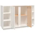 Buffet Blanc 120x35x80 cm Bois massif de pin