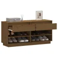 Armoire à chaussures Marron miel 110x34x52cm Bois de pin massif