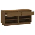 Armoire à chaussures Marron miel 110x34x52cm Bois de pin massif