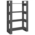 Bibliothèque/Séparateur de pièce Gris 80x35x125 cm Pin solide