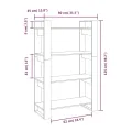 Bibliothèque/Séparateur de pièce Gris 80x35x125 cm Pin solide