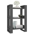 Bibliothèque/Séparateur de pièce Gris 60x35x91 cm Pin solide