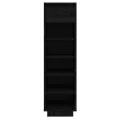 Armoire à chaussures noir 30x34x105 cm bois de pin massif