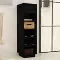 Armoire à chaussures noir 30x34x105 cm bois de pin massif