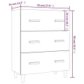 Buffet Gris béton 70x34x90 cm Bois d'ingénierie