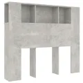 Armoire de tête de lit gris béton 120x18,5x102,5 cm
