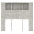 Armoire de tête de lit gris béton 120x18,5x102,5 cm